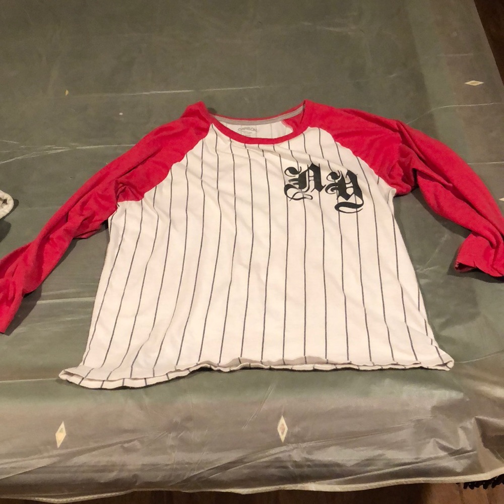 three quarter length sleeve baseball tee